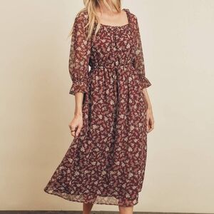 Dress Forum Floral Midi Dress square neck